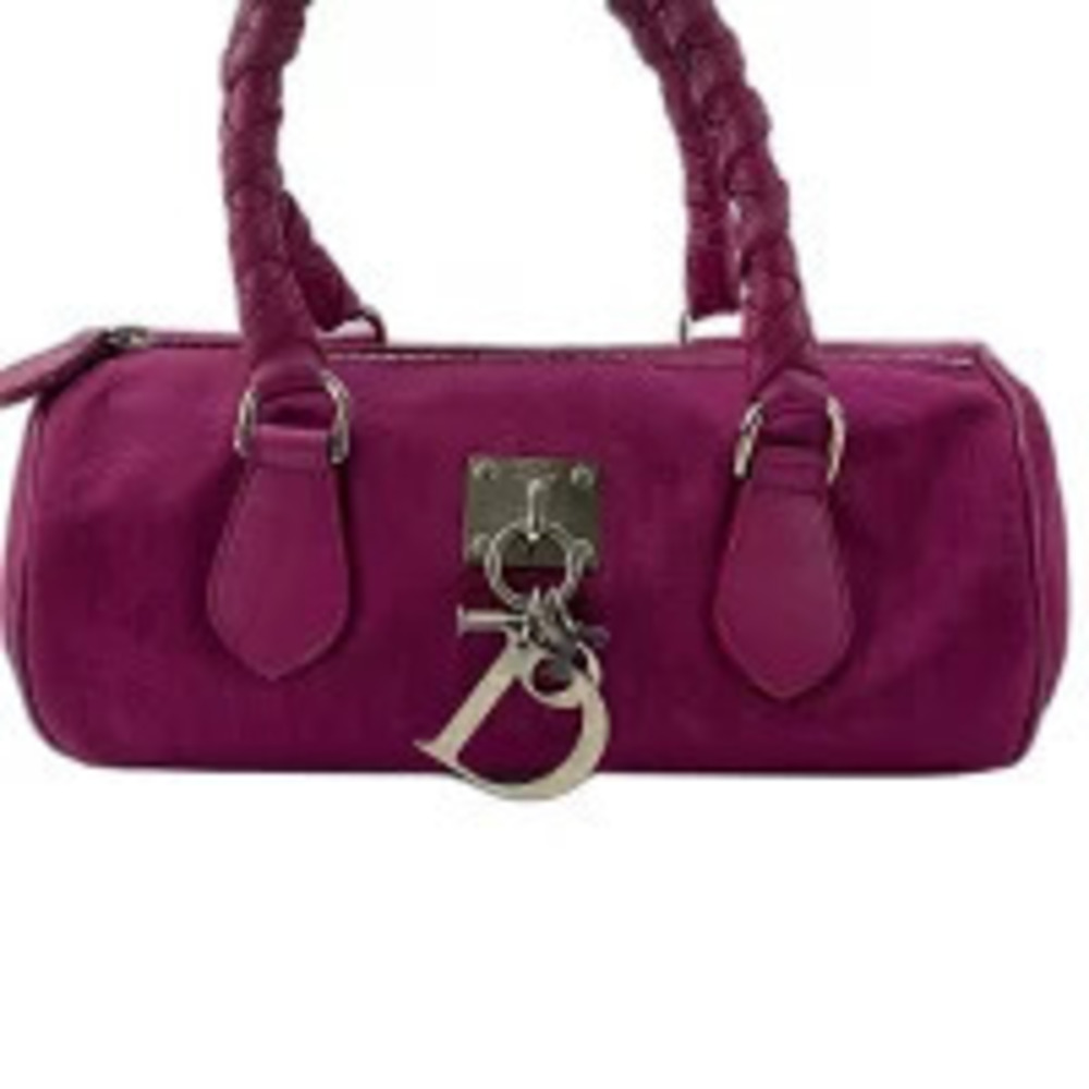 Christian Dior Trotter Handbag Canvas Pink